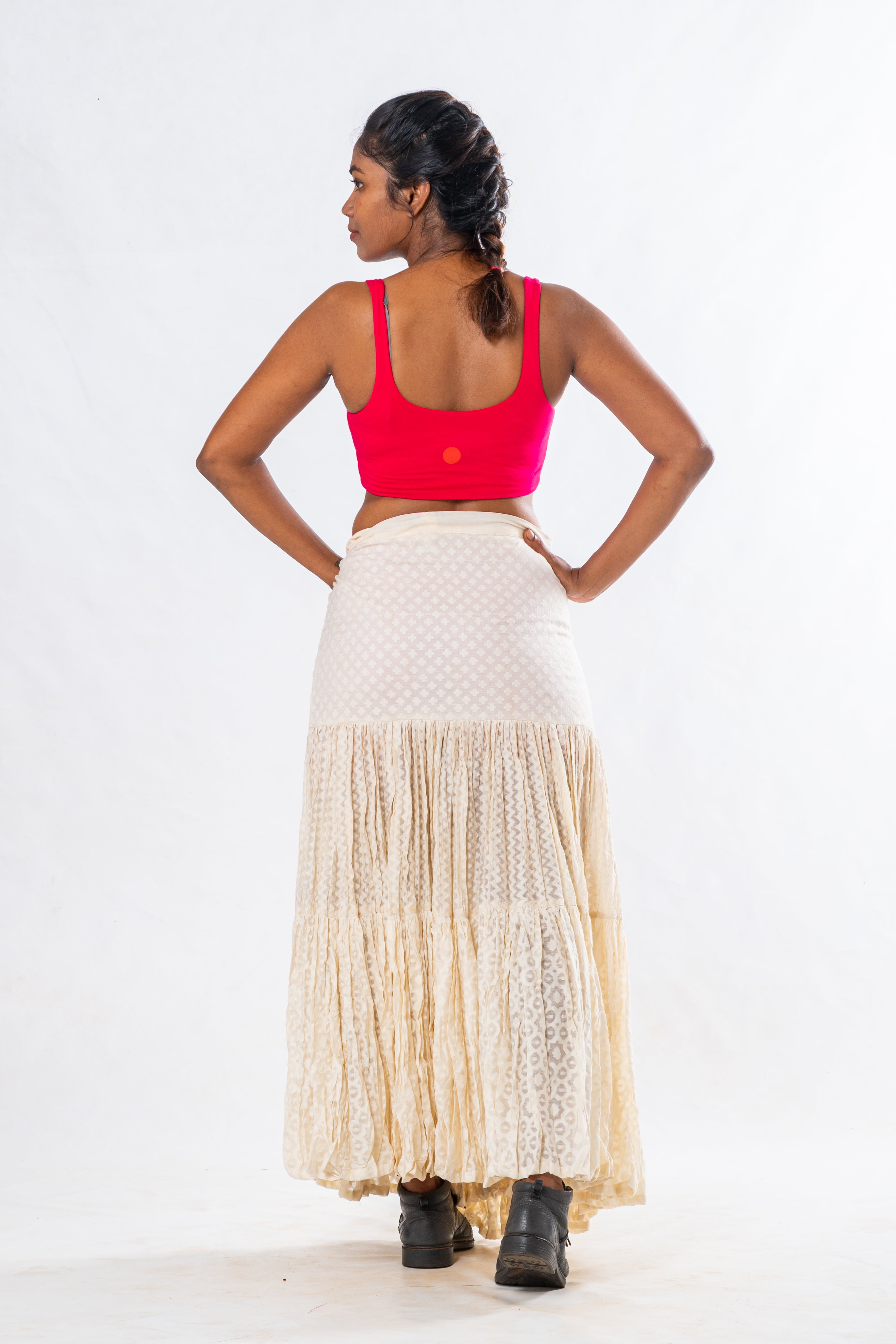 スカート viavanda CHECK PLEATED WRAP SKIRT VIAVANDA（ヴィアヴァンダ）の「CHECK PLEATED WRAP SKIRT