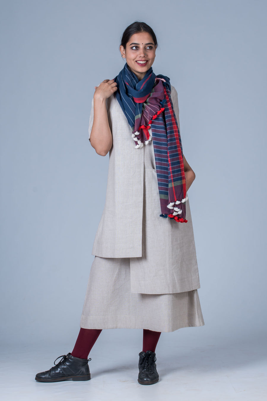 Grey Organic cotton Dress - SANGYA - Upasana Design Studio