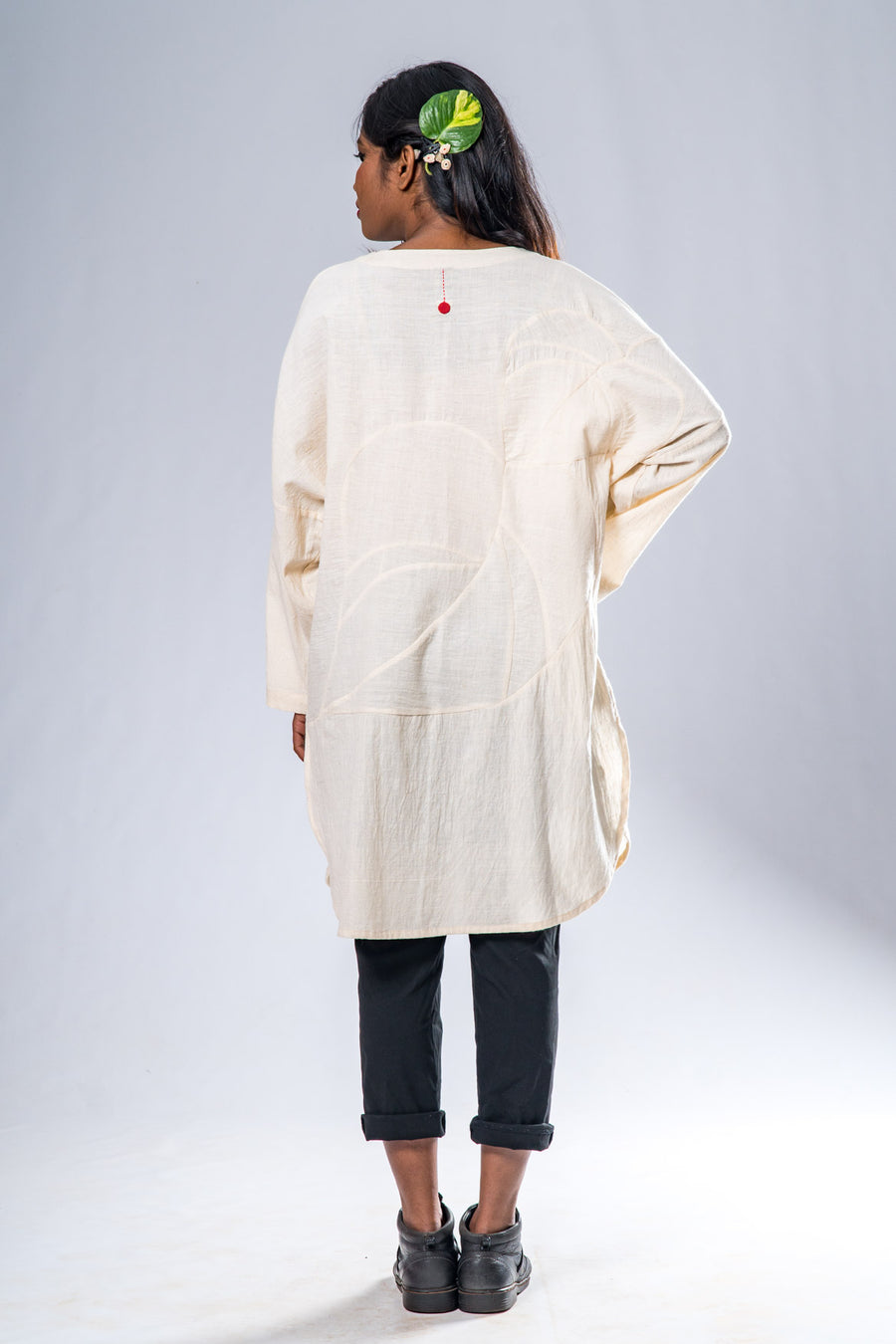 Wearable Art by Susan- Hand Spun and Hand Woven Khadi - Off White- MITRA