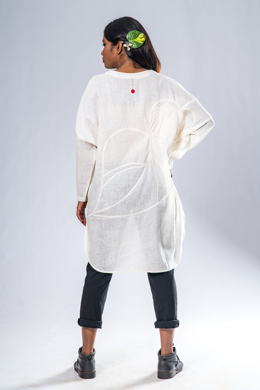 Wearable Art by Susan- Hand Spun and Hand Woven Khadi - White- MITRA