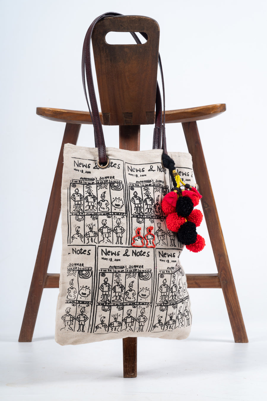 Hand-embroidered Doodle Tote Bag- NUOVA