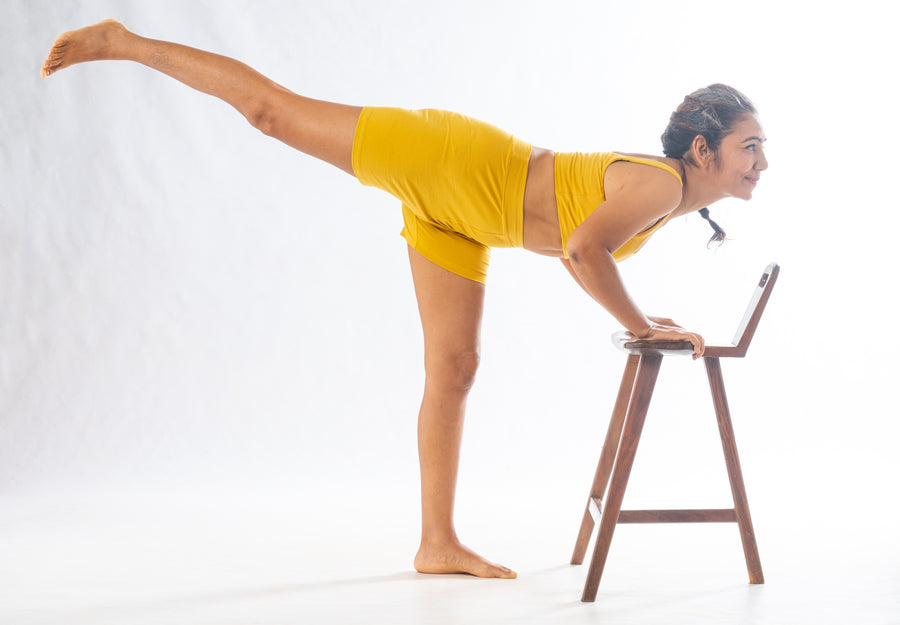 Mustard Organic Cotton Yoga Shorts Set