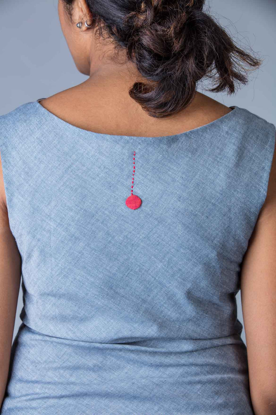 Blue Organic cotton Top - COWL - Upasana Design Studio