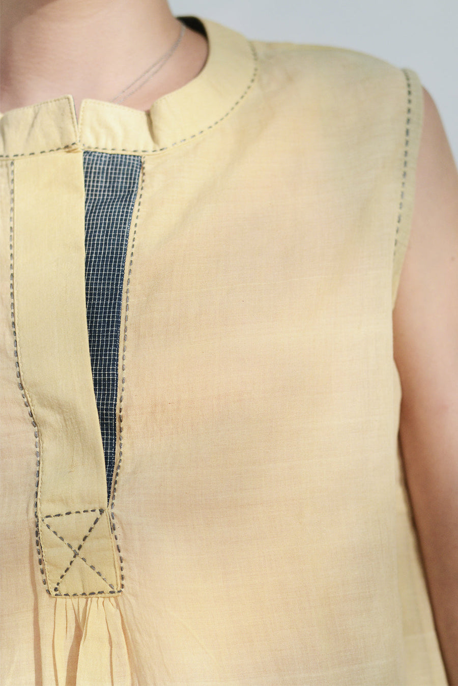 Neem dyed Organic Cotton Top - AHELI - Upasana Design Studio