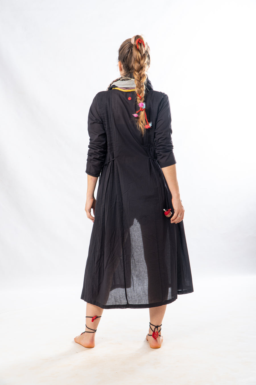 Black Organic Cotton Long Summer Jacket
