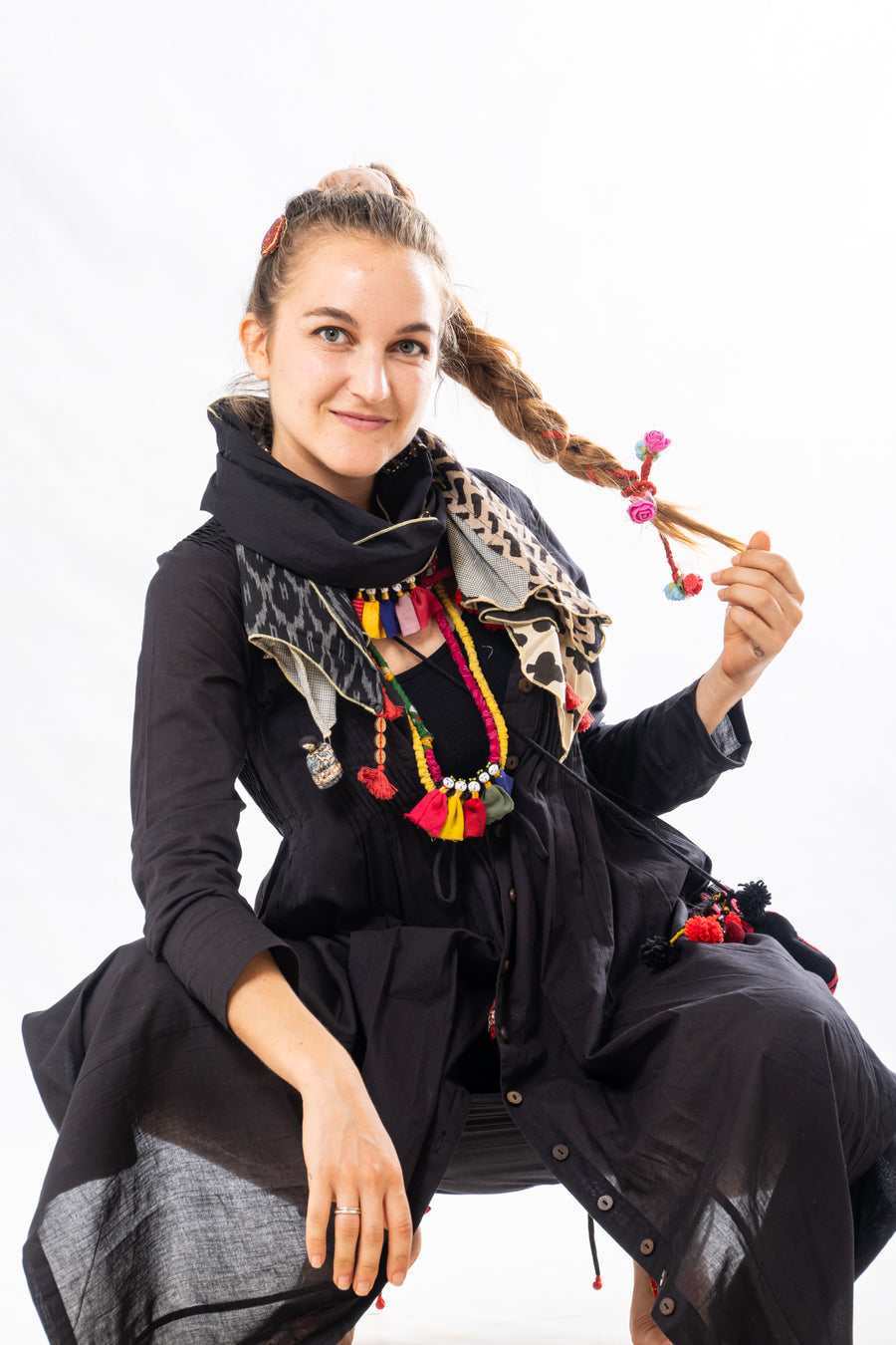 Black Organic Cotton Long Summer Jacket