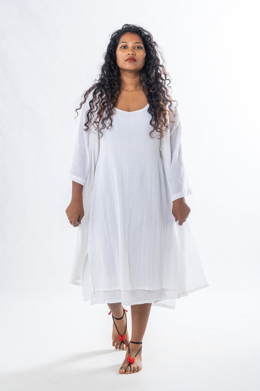 Set of 2-  White Crinkle Organic Cotton Set