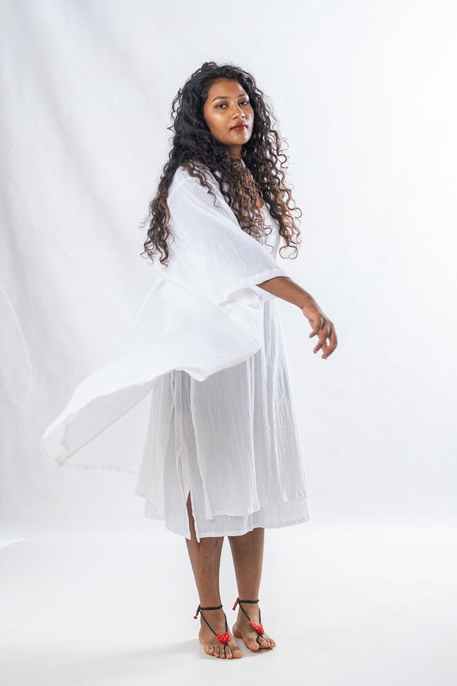 Set of 2-  White Crinkle Organic Cotton Set