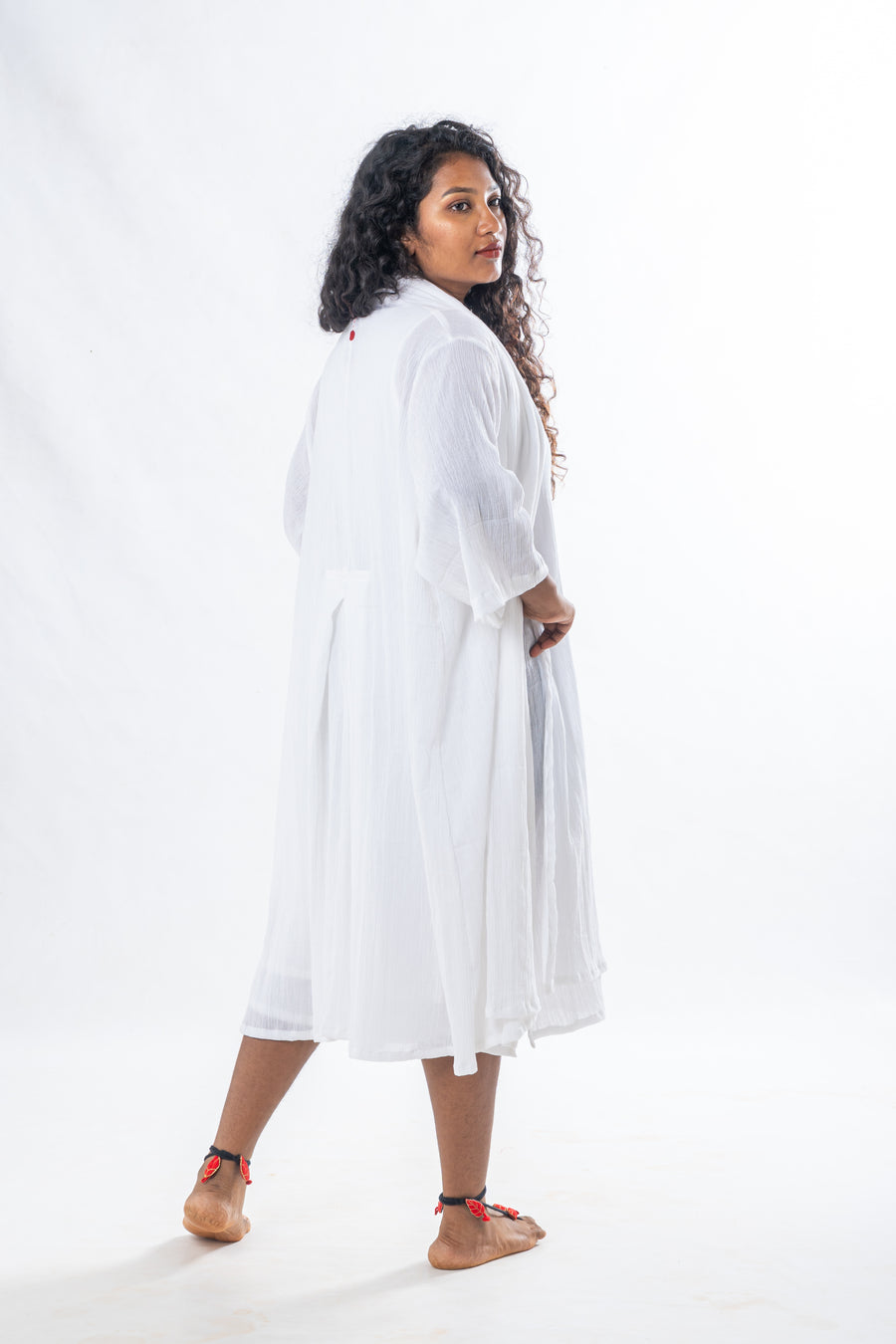 Set of 2-  White Crinkle Organic Cotton Set