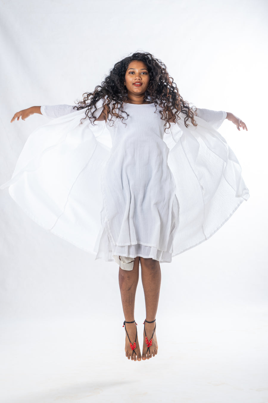 Set of 2-  White Crinkle Organic Cotton Set