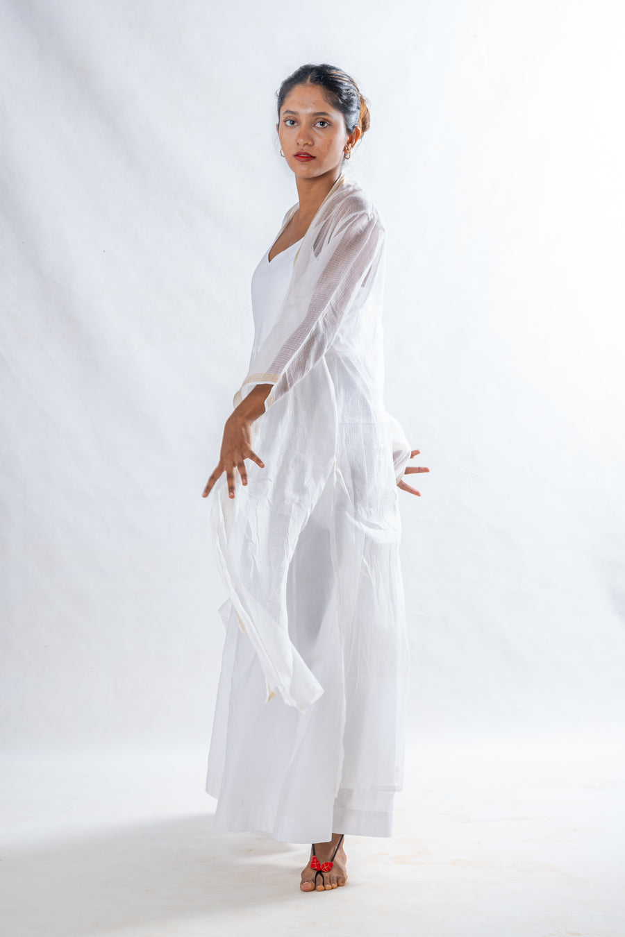 White Organic Cotton Wide Leg Jumpsuit