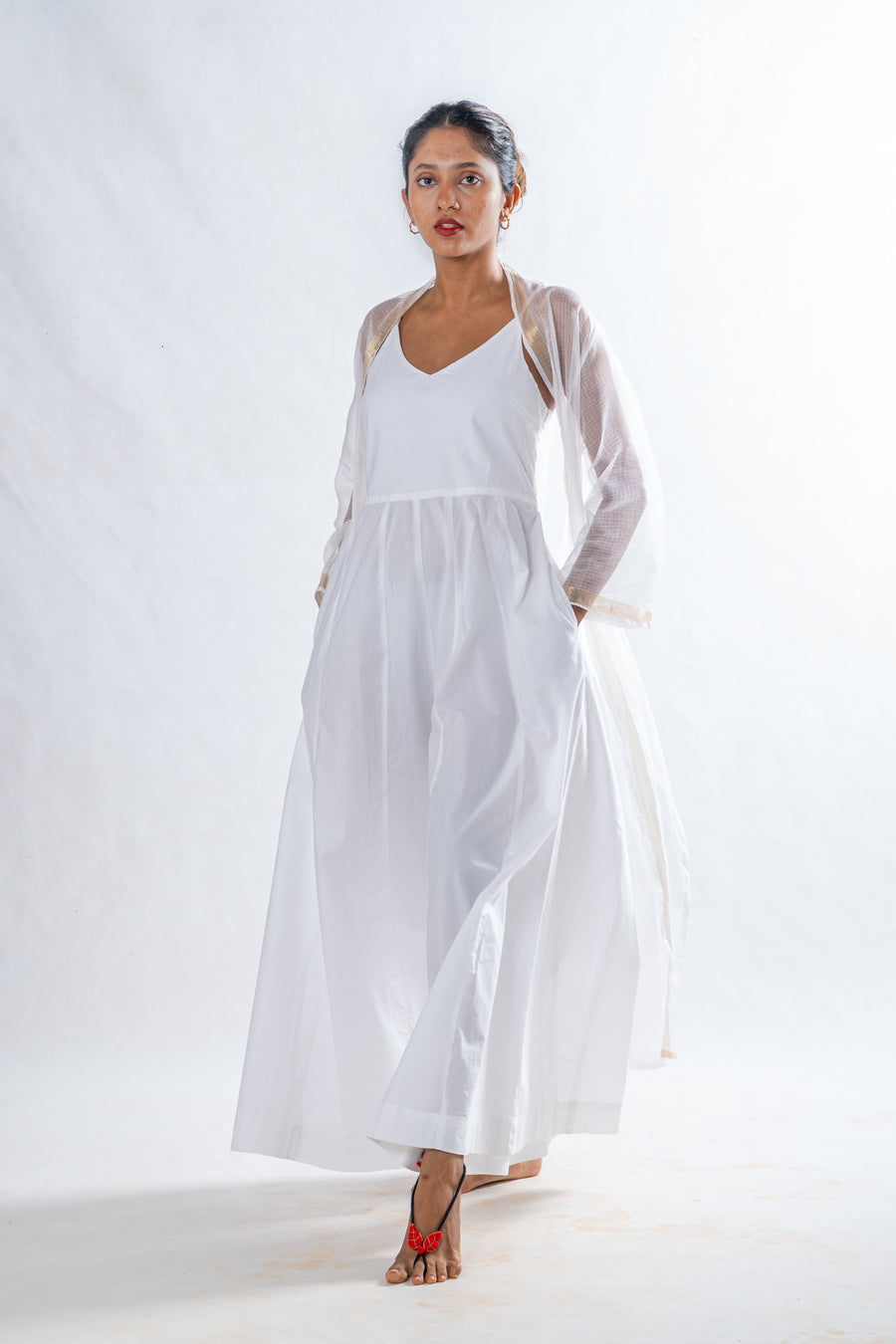 White Organic Cotton Wide Leg Jumpsuit
