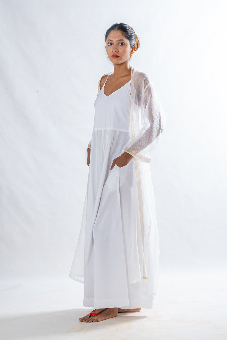 White Organic Cotton Wide Leg Jumpsuit