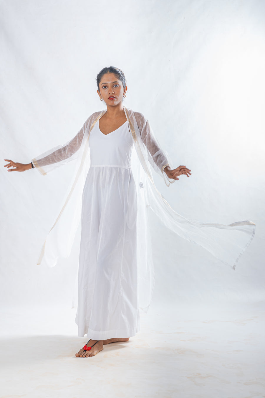 White Organic Cotton Wide Leg Jumpsuit