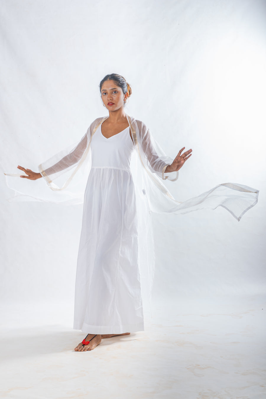 White Organic Cotton Wide Leg Jumpsuit