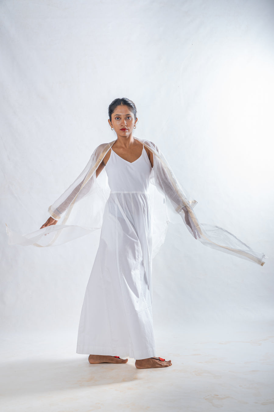 White Organic Cotton Wide Leg Jumpsuit