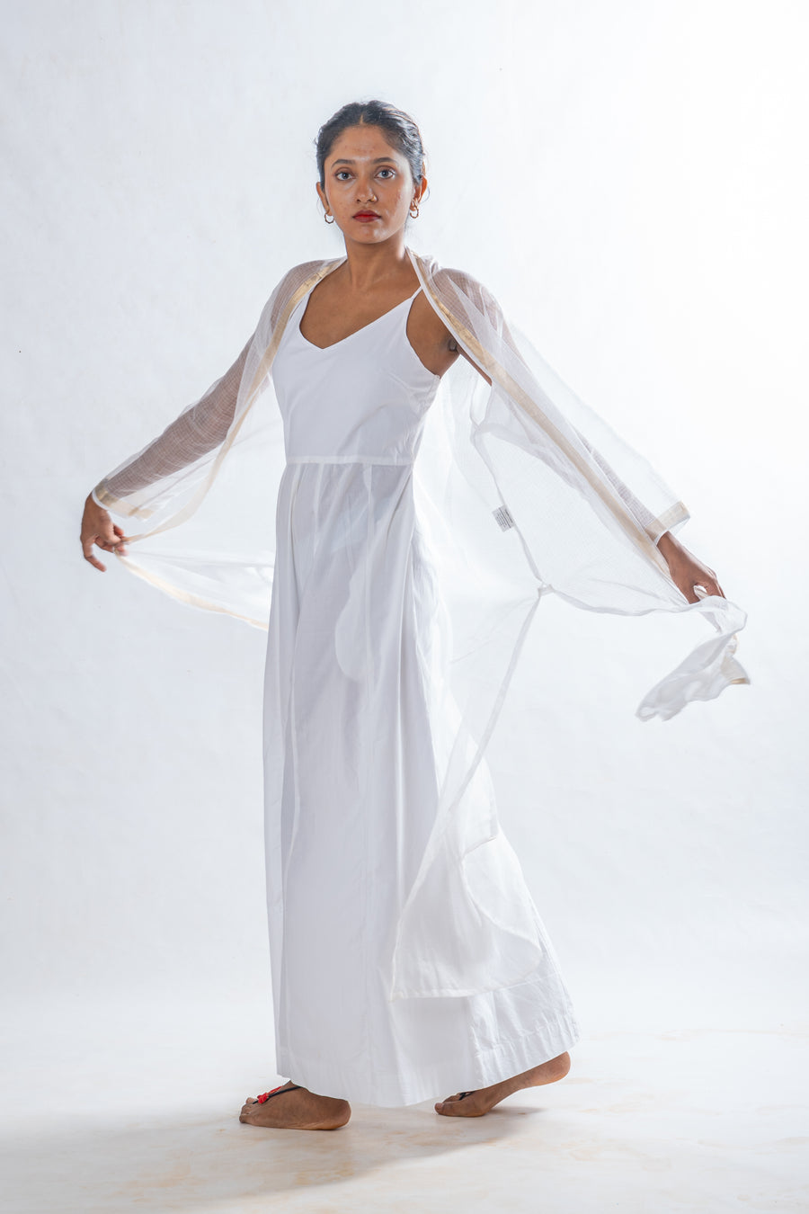 White Organic Cotton Wide Leg Jumpsuit