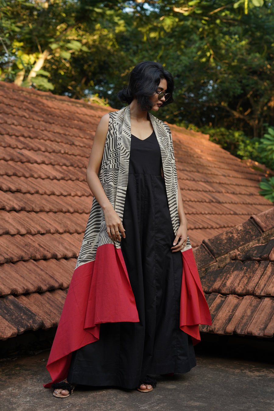 Black Linen wide leg Jumpsuit