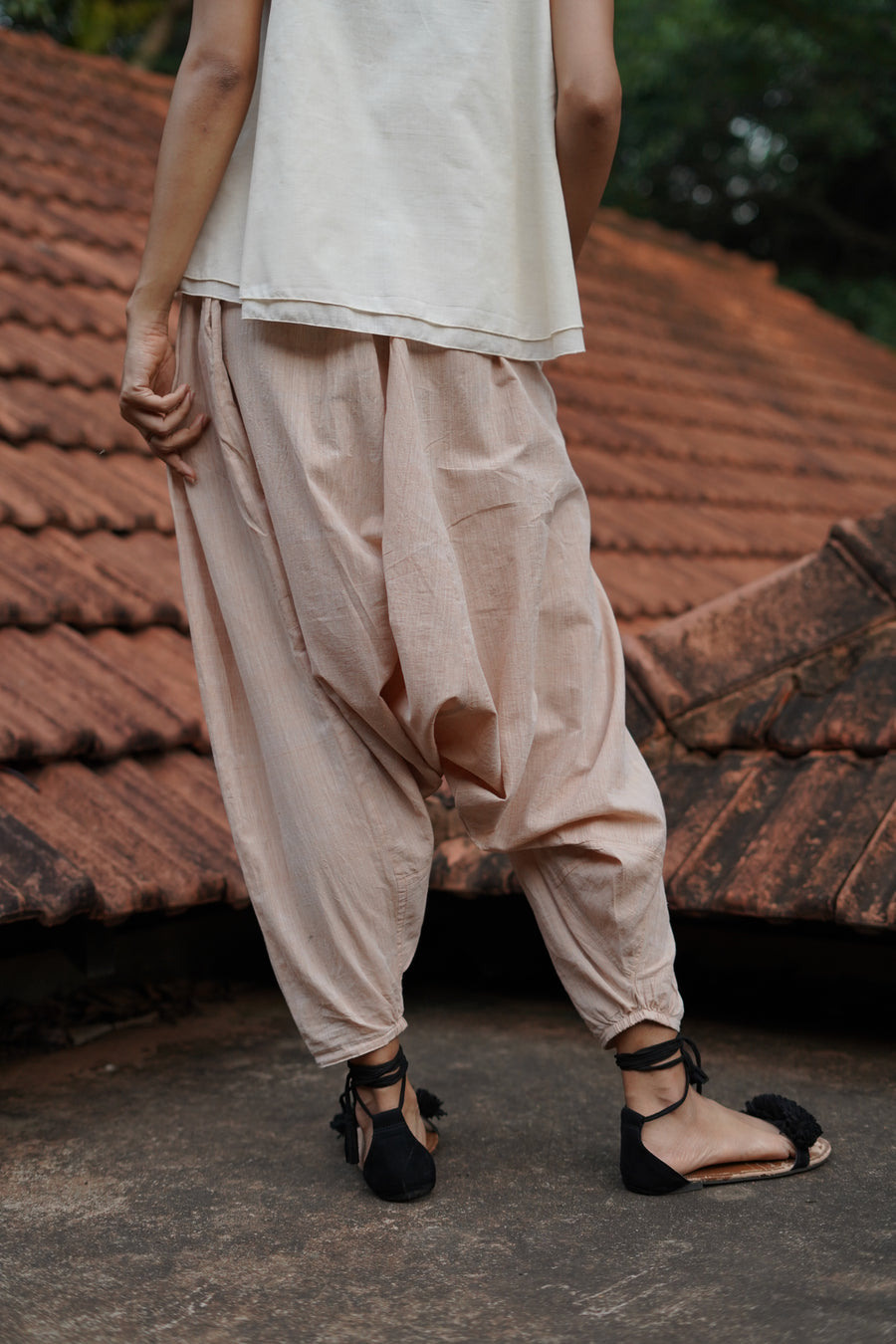 Set of 3- Organic cotton long embroidered Jacket, Top & Pant Set