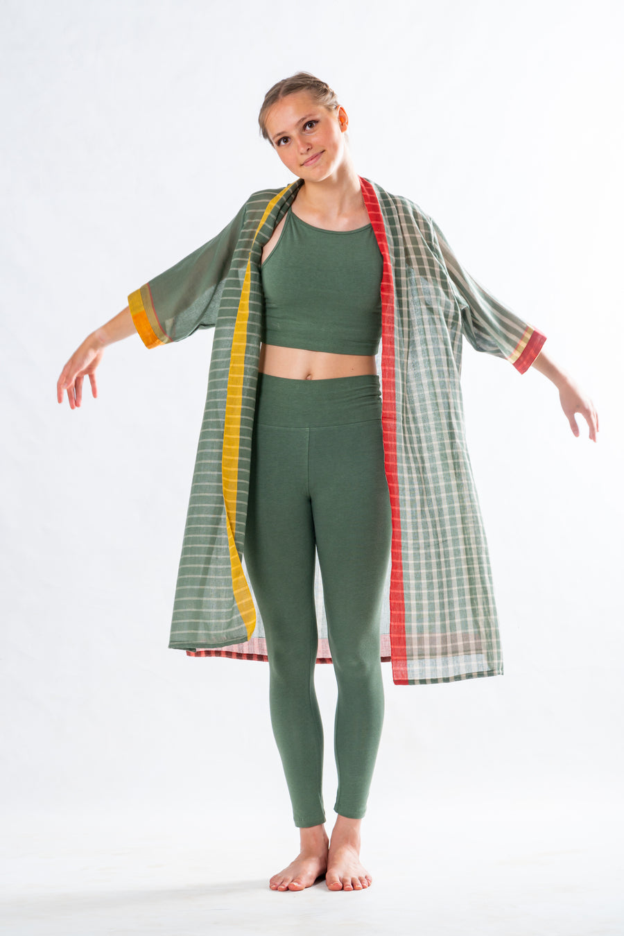 Green Organic Cotton Yoga Set – 3 Pieces