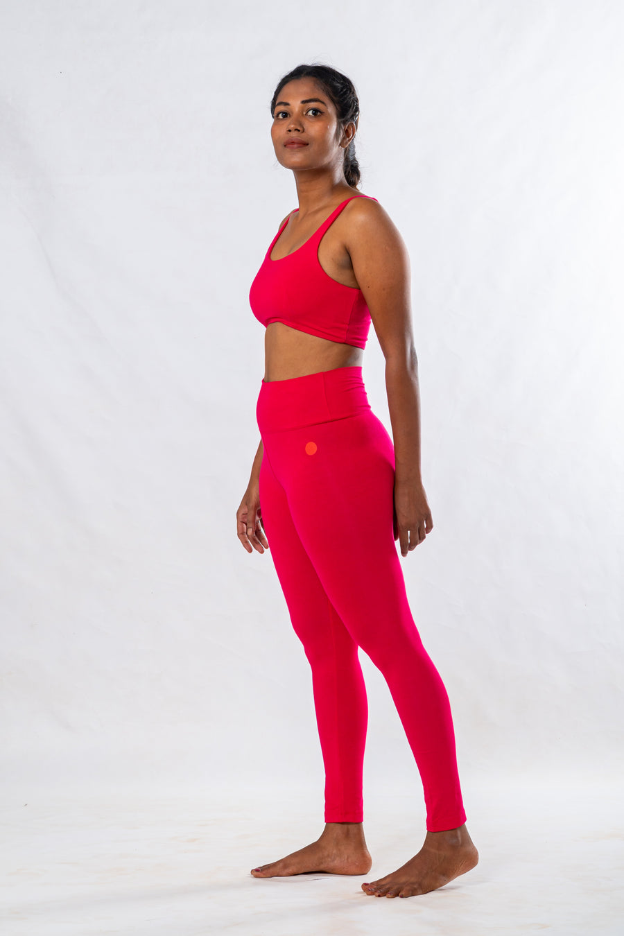 Pink Organic Cotton Yoga Set – Top Leggings – Upasana Design Studio