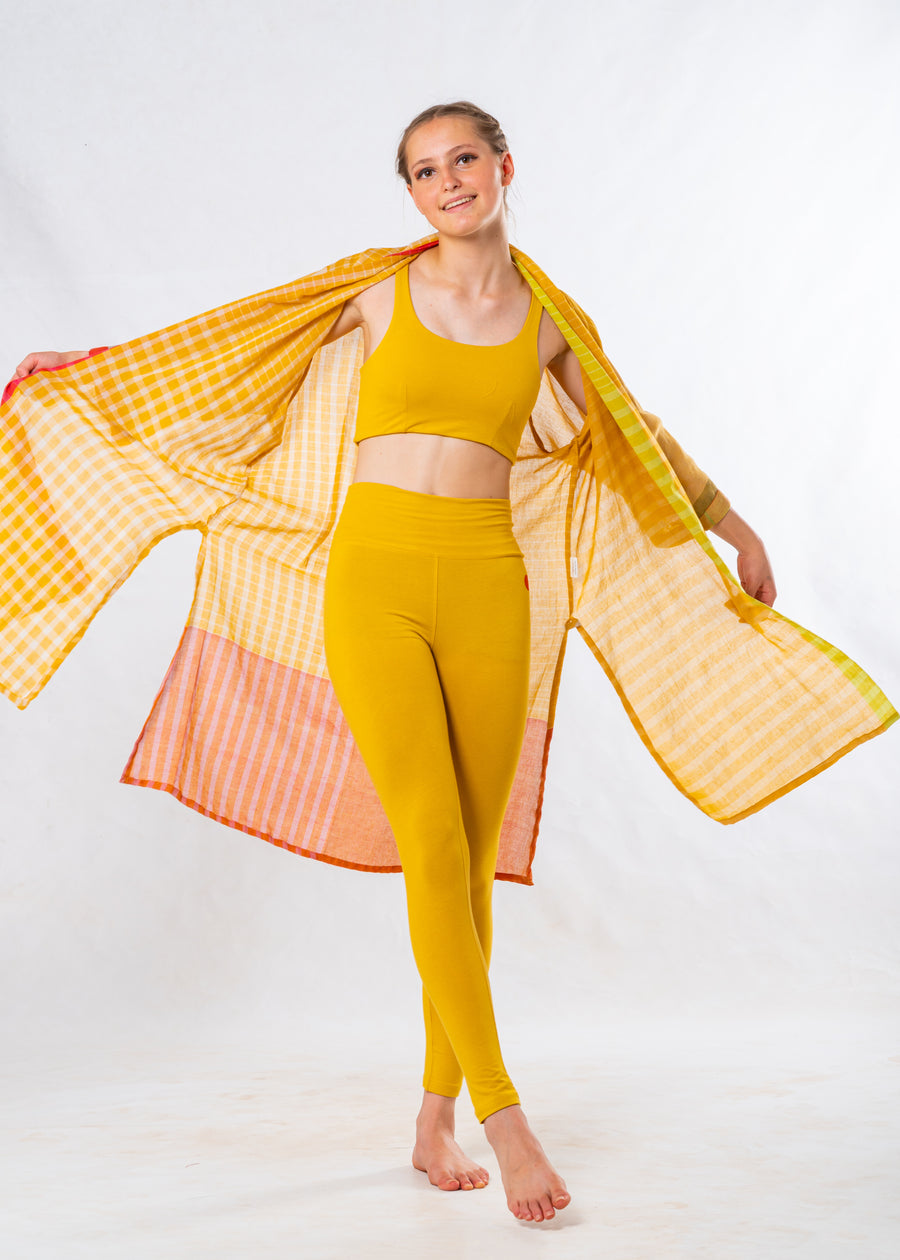 Mustard Organic Cotton Yoga Set – 3 Pieces