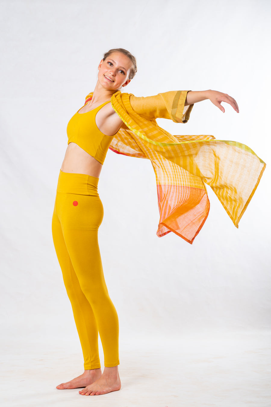 Mustard Organic Cotton Yoga Set – 3 Pieces