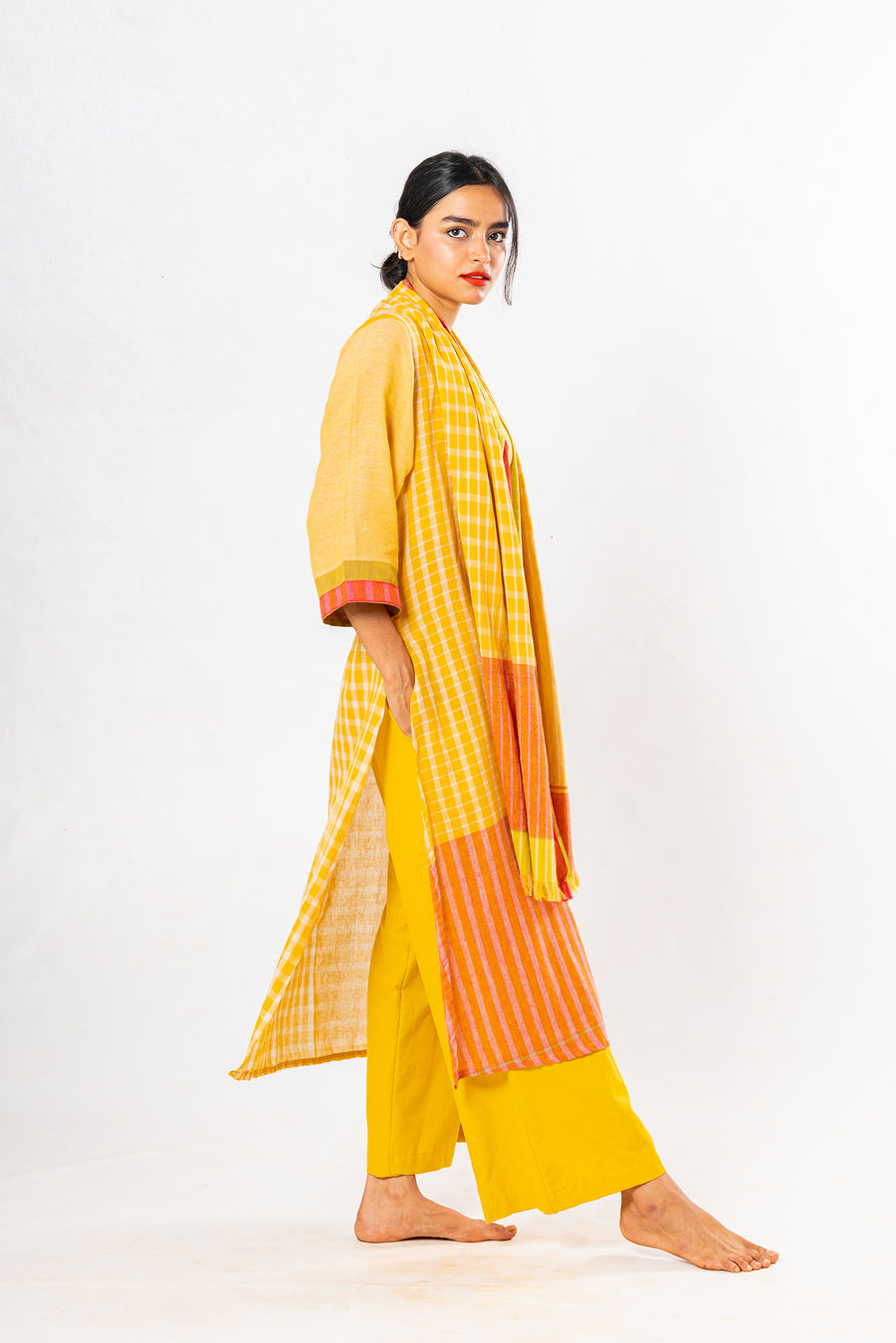 Set of 4- Moh Turmeric Cotton Pant Set