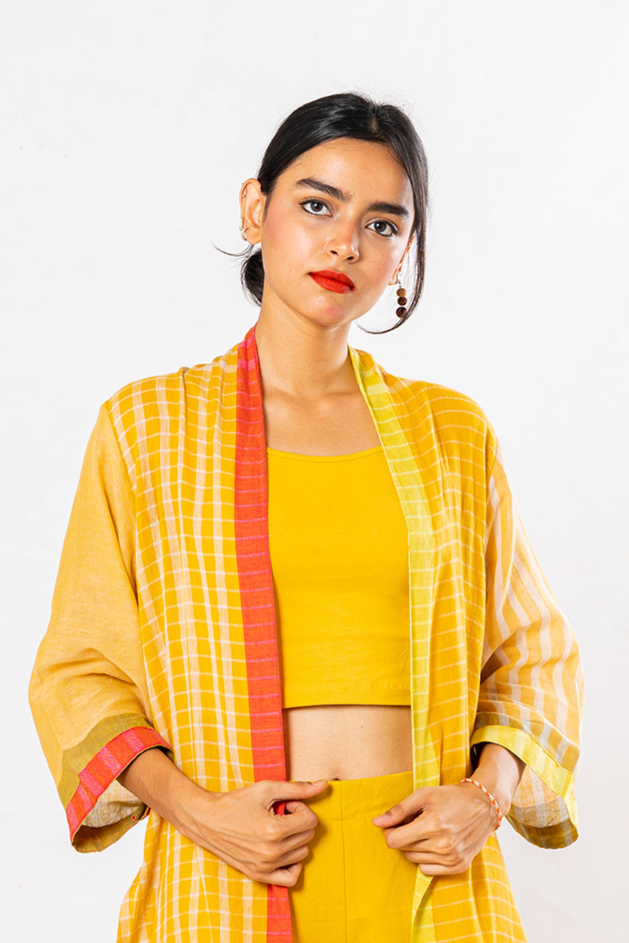 Set of 4- Moh Turmeric Cotton Pant Set