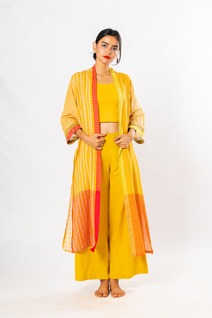 Set of 4- Moh Turmeric Cotton Pant Set