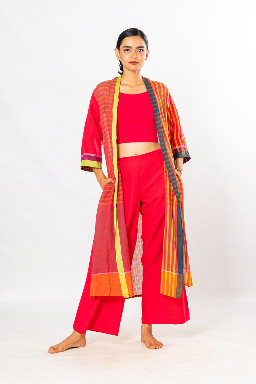 Set of 4- Moh Pink Cotton Pant Set