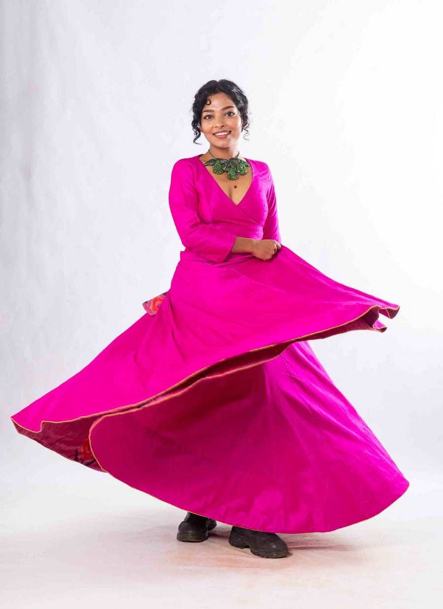 Set of 2- Royal Upasana Pink Silk Skirt & Blouse