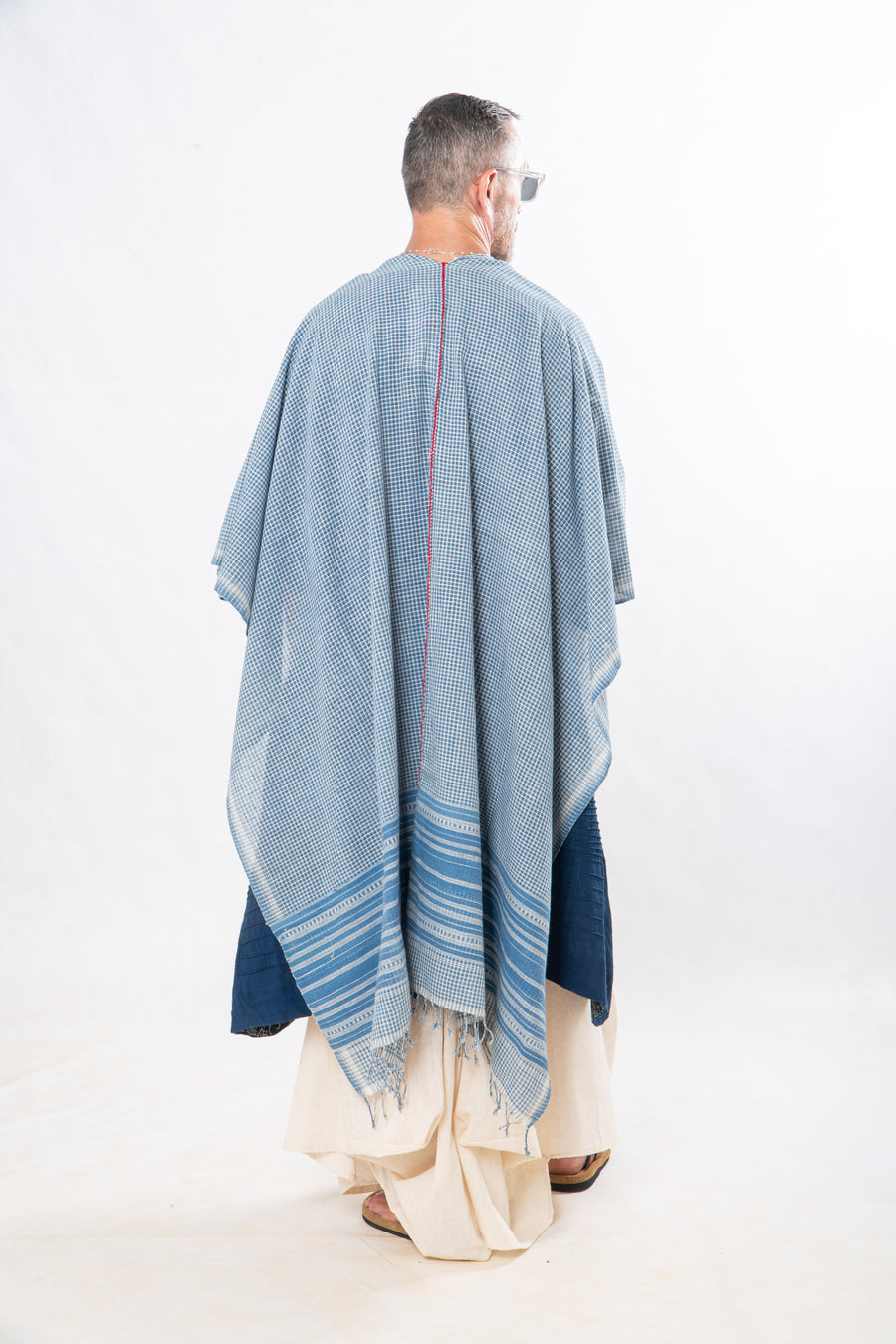 Gender-Fluid Occasion wear Set of 3-  Indigo & Natural Organic Khadi