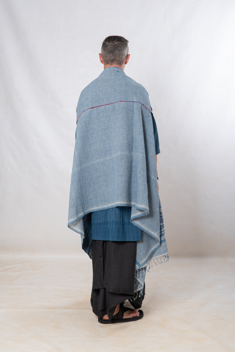 Gender- Fluid Occasion wear Set of 3- Indigo khadi & Black linen