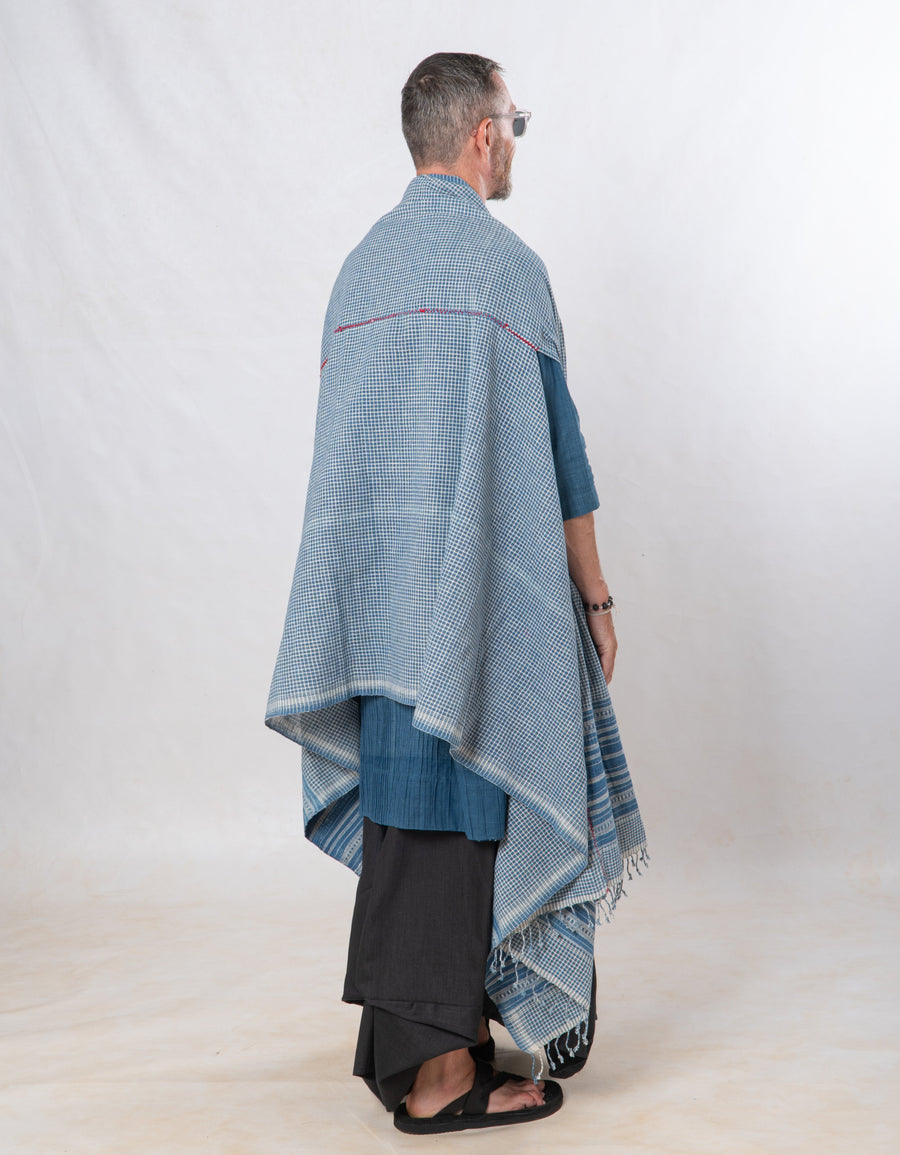 Gender- Fluid Occasion wear Set of 3- Indigo khadi & Black linen