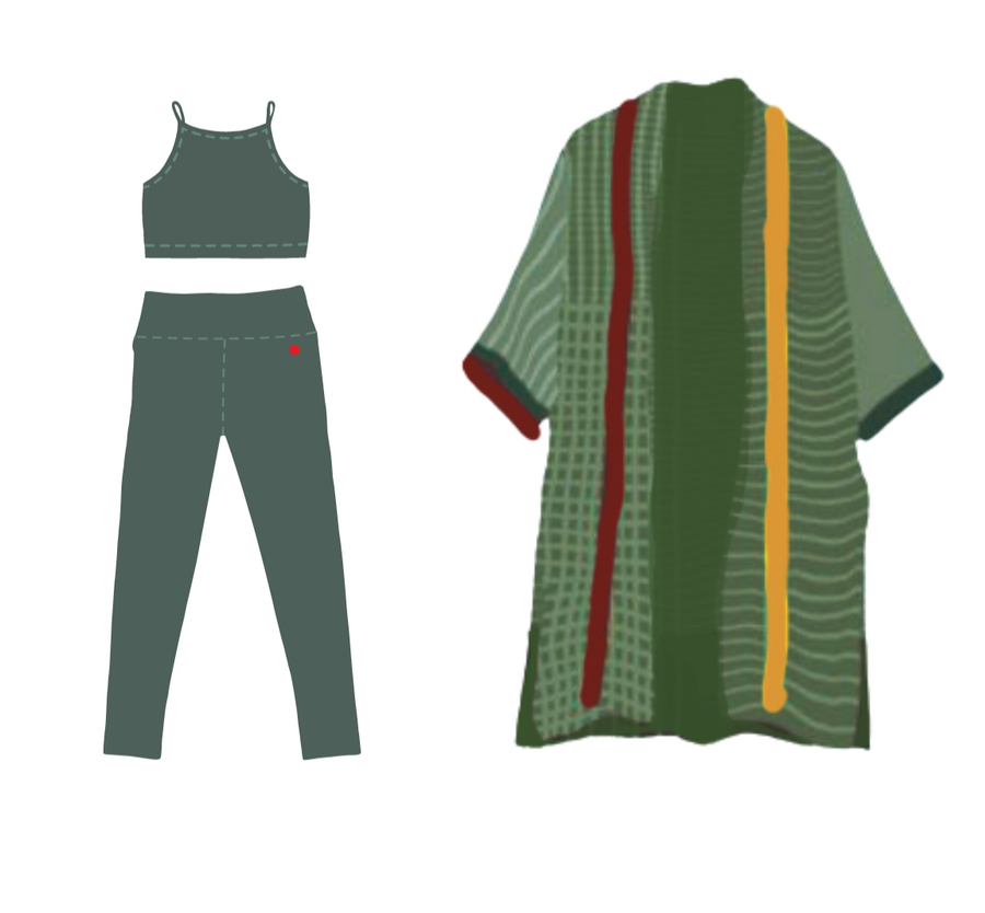Green Organic Cotton Yoga Set – 3 Pieces