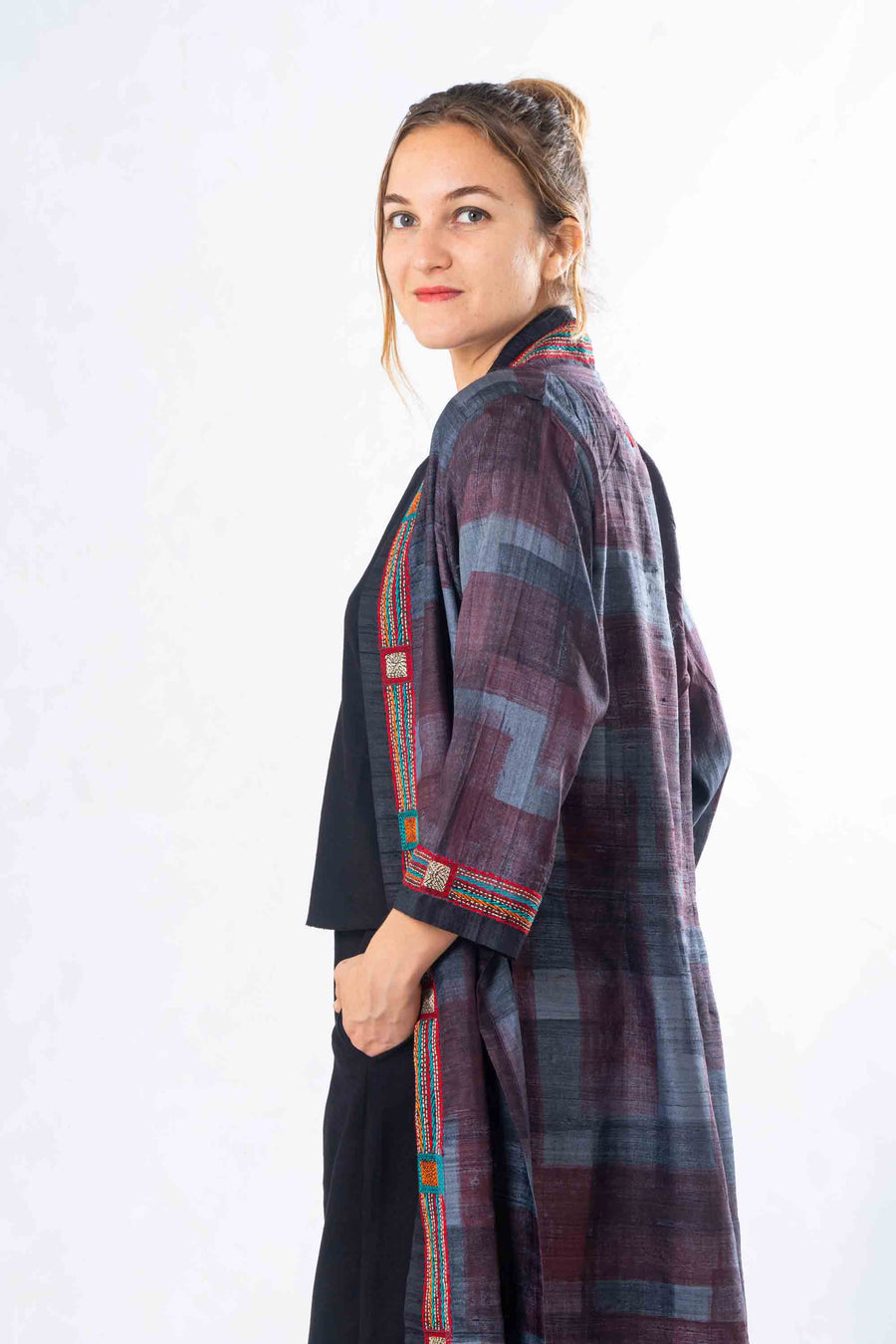 Kantha Silk Embroidred Jacket