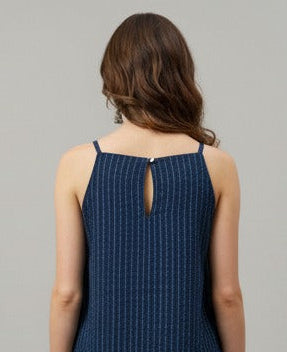 Lotus Embroidery Strappy Top