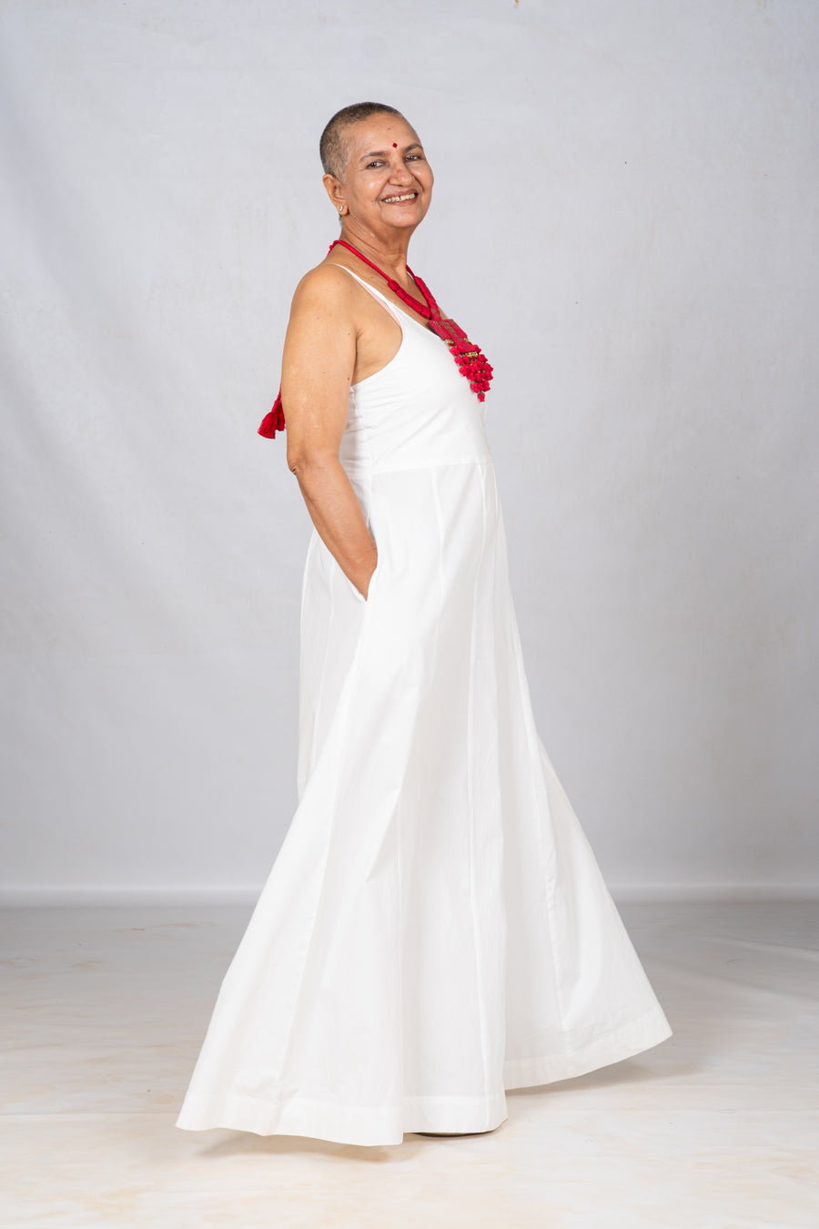 White Organic cotton wide leg Jumpsuit