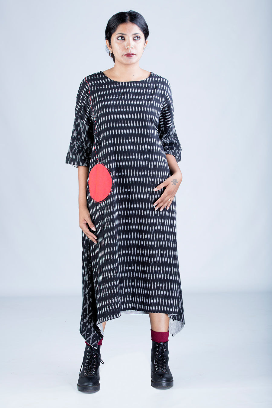 Black Ikat Dress - KARL - Upasana Design Studio