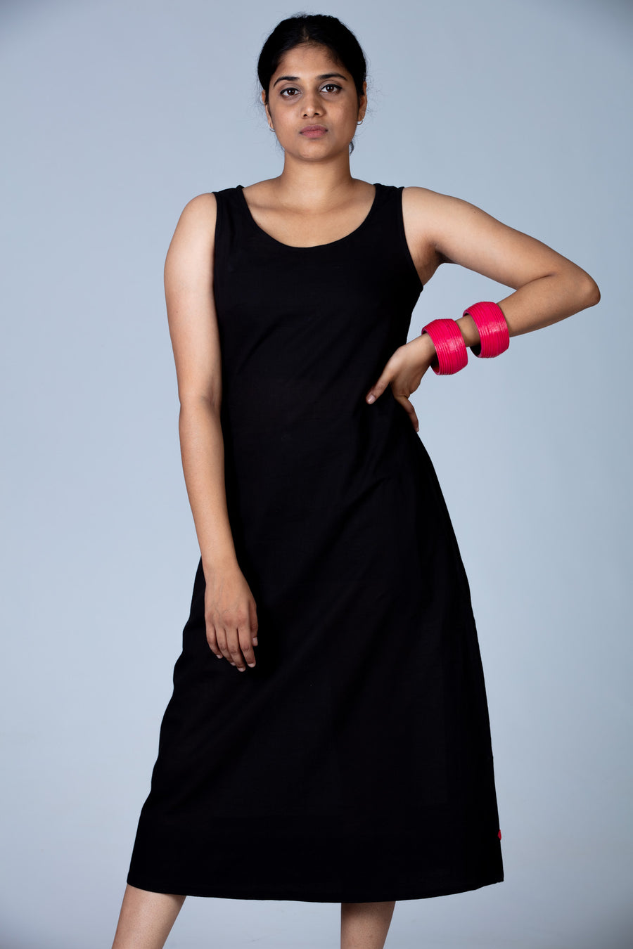 Black Organic cotton Dress - NIKITA - Upasana Design Studio