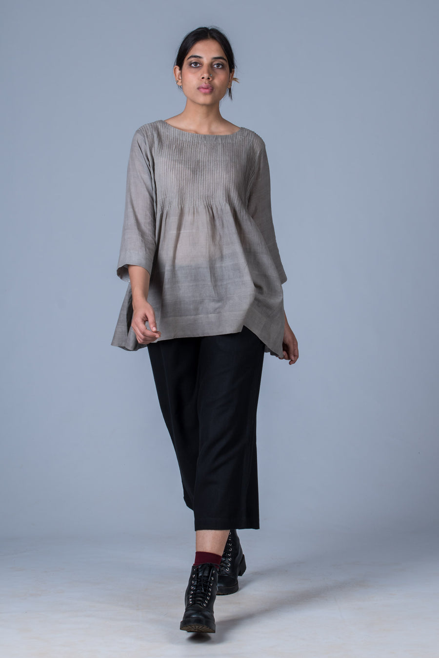 Tulsi dyed Organic Cotton Top - UMILEE - Upasana Design Studio