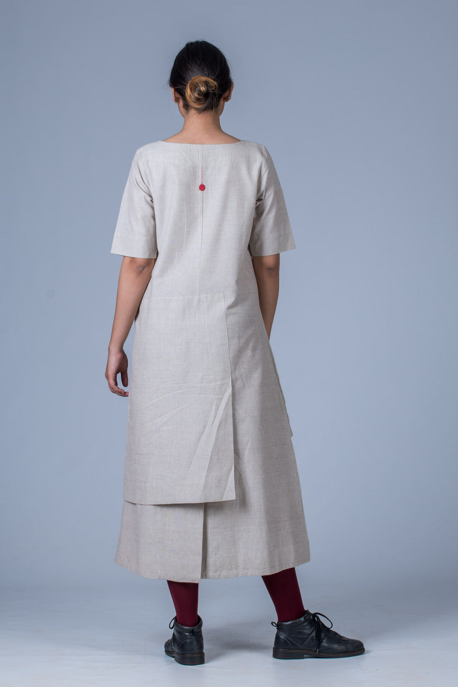 Grey Organic cotton Dress - SANGYA - Upasana Design Studio