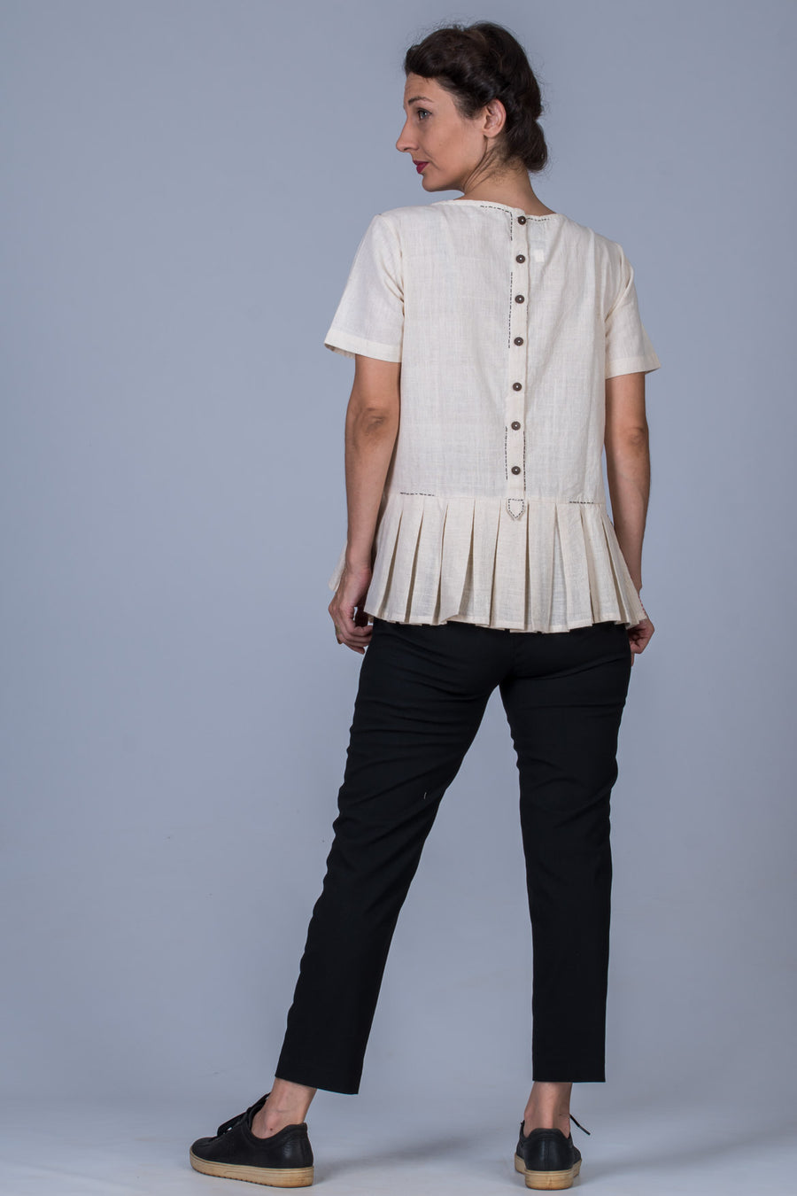 Off White Desi Cotton Top - WHY - Upasana Design Studio