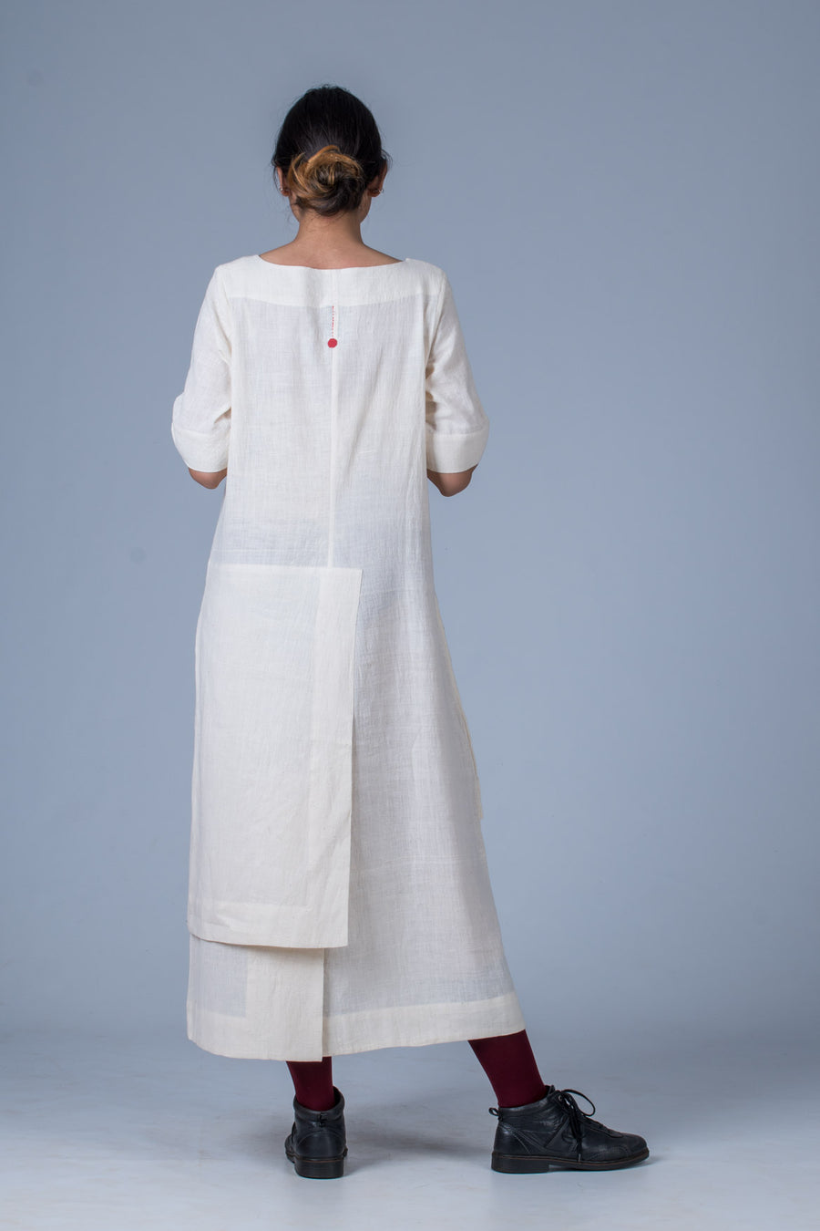 Off white Desi Cotton Dress - SANGYA - Upasana Design Studio