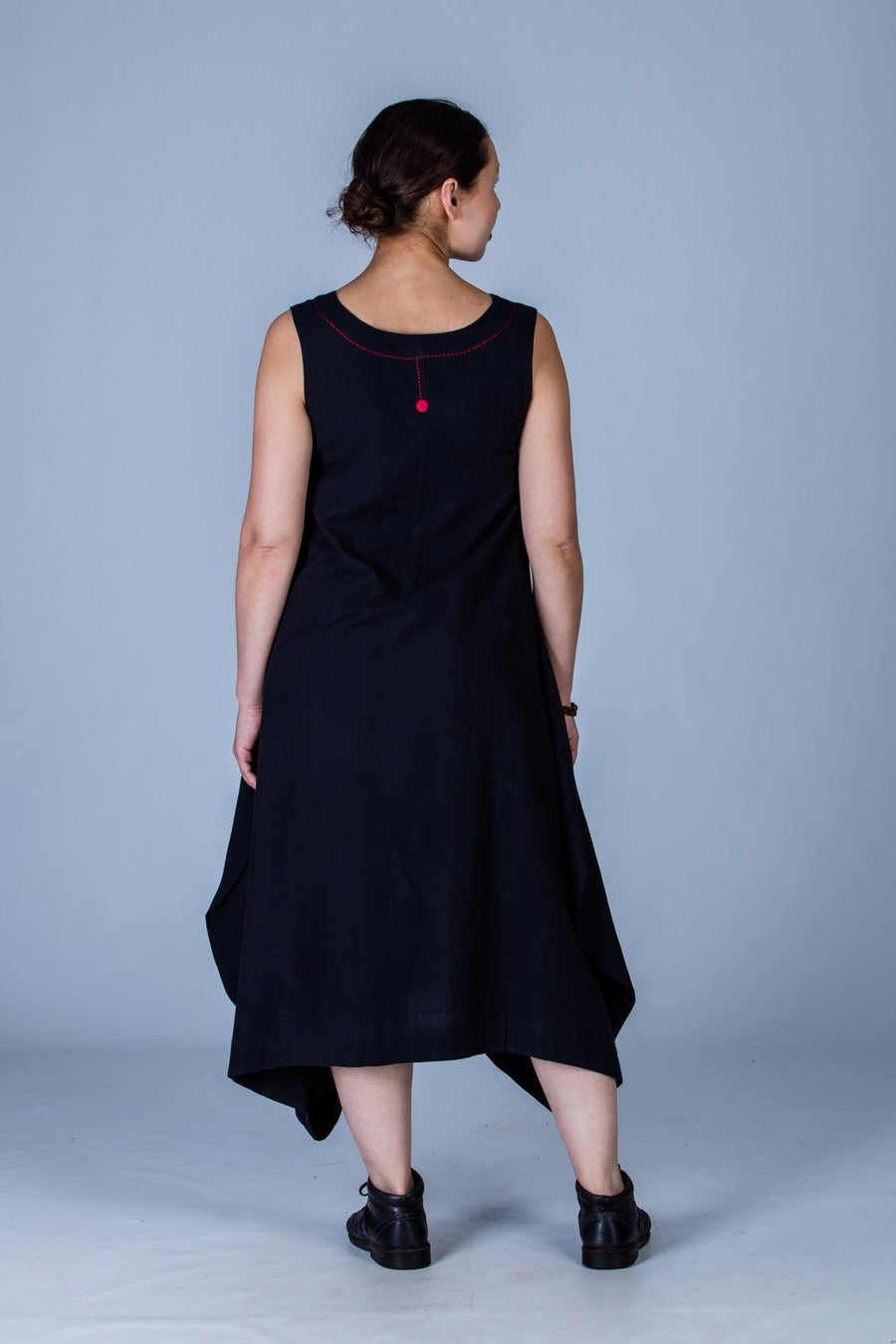 Black Organic cotton Dress - INES - Upasana Design Studio