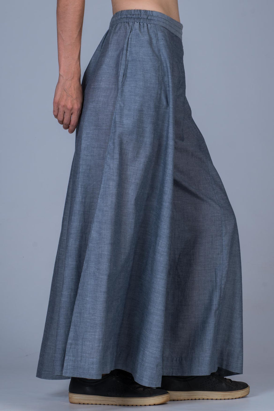 Blue Organic cotton Palazzo Pants - PALAZZO - Upasana Design Studio