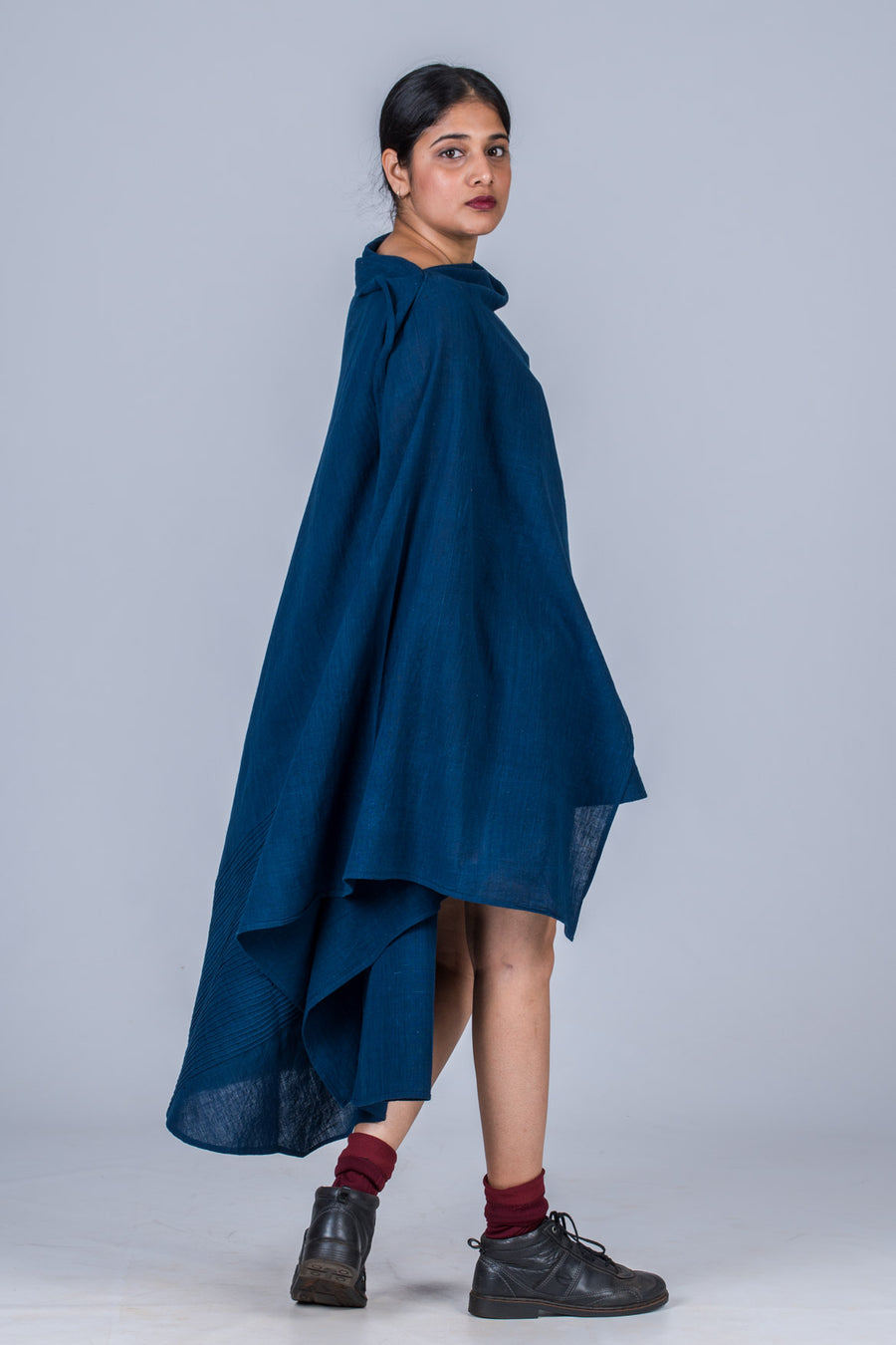 Natural Indigo Khadi Top - JHIRIN - Upasana Design Studio