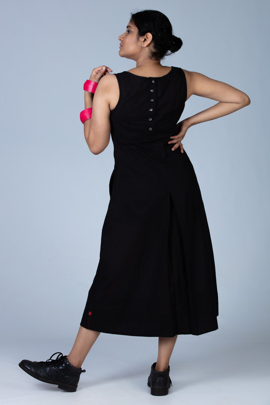 Black Organic cotton Dress - NIKITA - Upasana Design Studio