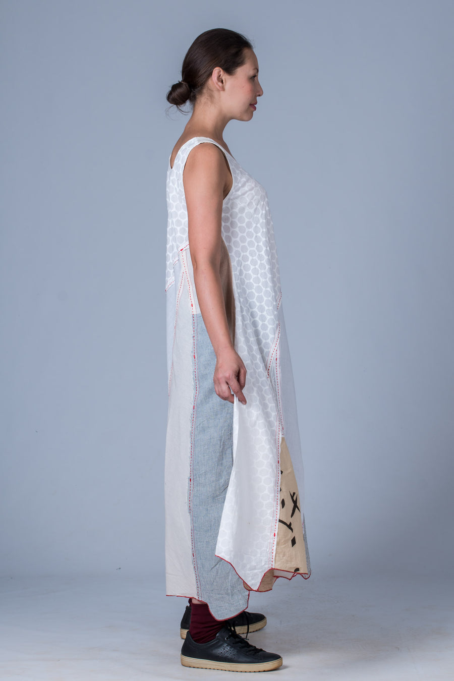 Off White Upcycled Dress - NAISHA - Upasana Design Studio